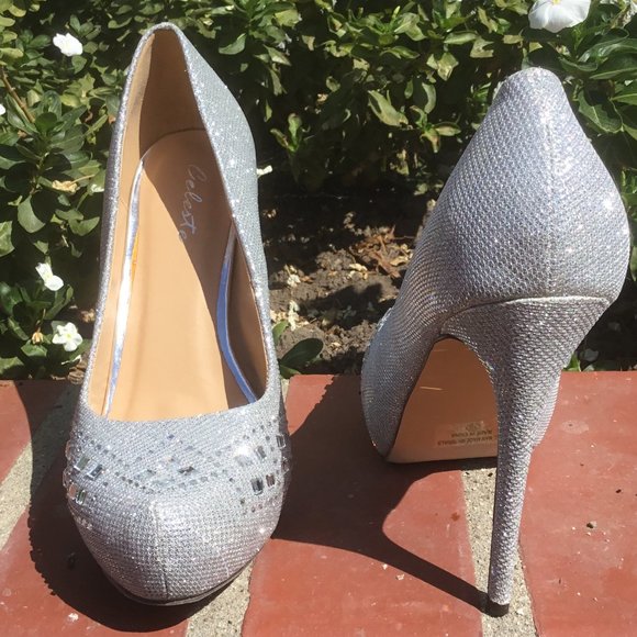 Celeste Shoes Celeste Dressy Closed Toe Pumps Shimmer High Heel Celeste Shoes Celeste Dressy Closed Toe Pumps Shimmer High Heel